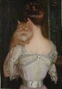 Lilla Cabot Perry Woman with a Cat oil painting on canvas